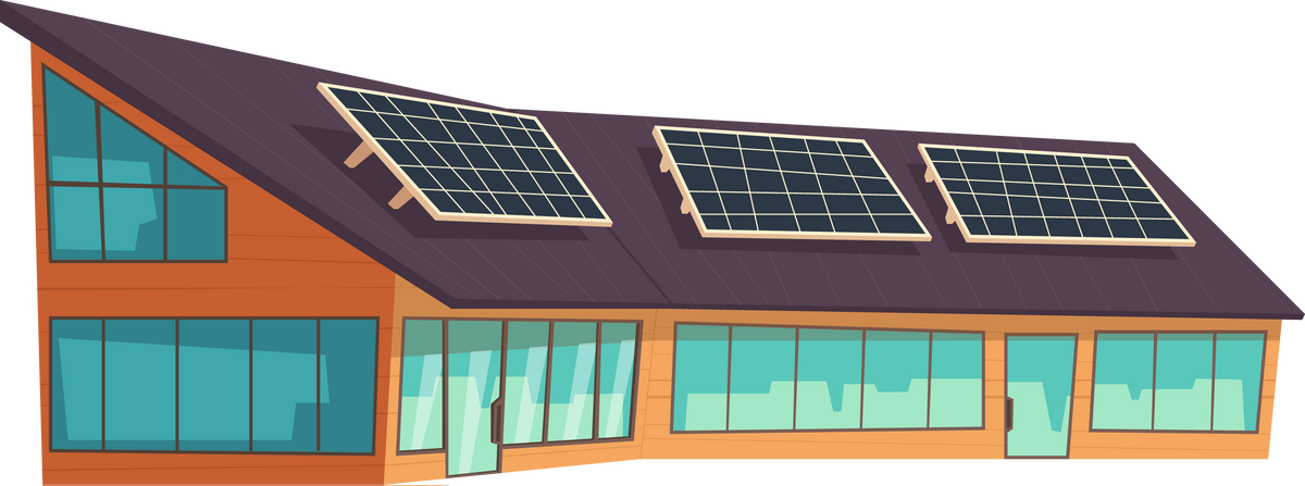 Building, solar panels